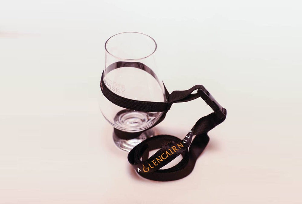 In this photo Glencairn Glass Lanyard Mood4Whisky