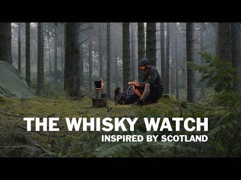 Whiskyhorloge bruin leer - bekroond - handgemaakt - FIODH Schotland